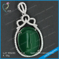 Elegant 925 sterling silver pendant with jade stone